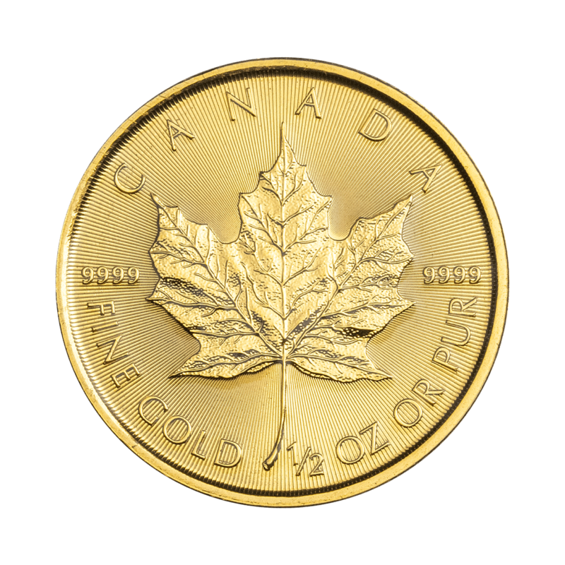 Liść Klonowy 1/2 oz – Złota moneta bulionowa Maple Leaf